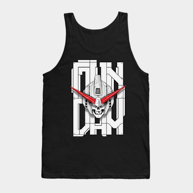 Gundam Skull #3 Tank Top by GrimPikzel